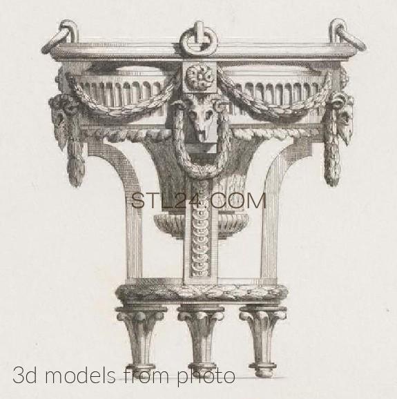 Консоли резные (CONSOLE TABLE_0314 -  | 3D model 3DSMAX / OBJ / STL) 3D модель для ЧПУ станка